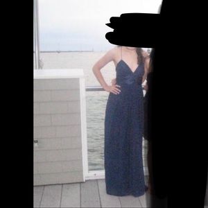 Nicole Miller Navy Floor Length Dress